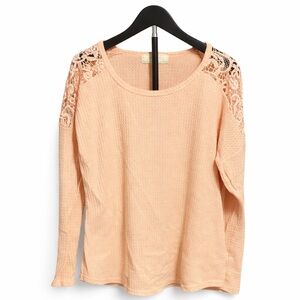 No comment orange ribbed top